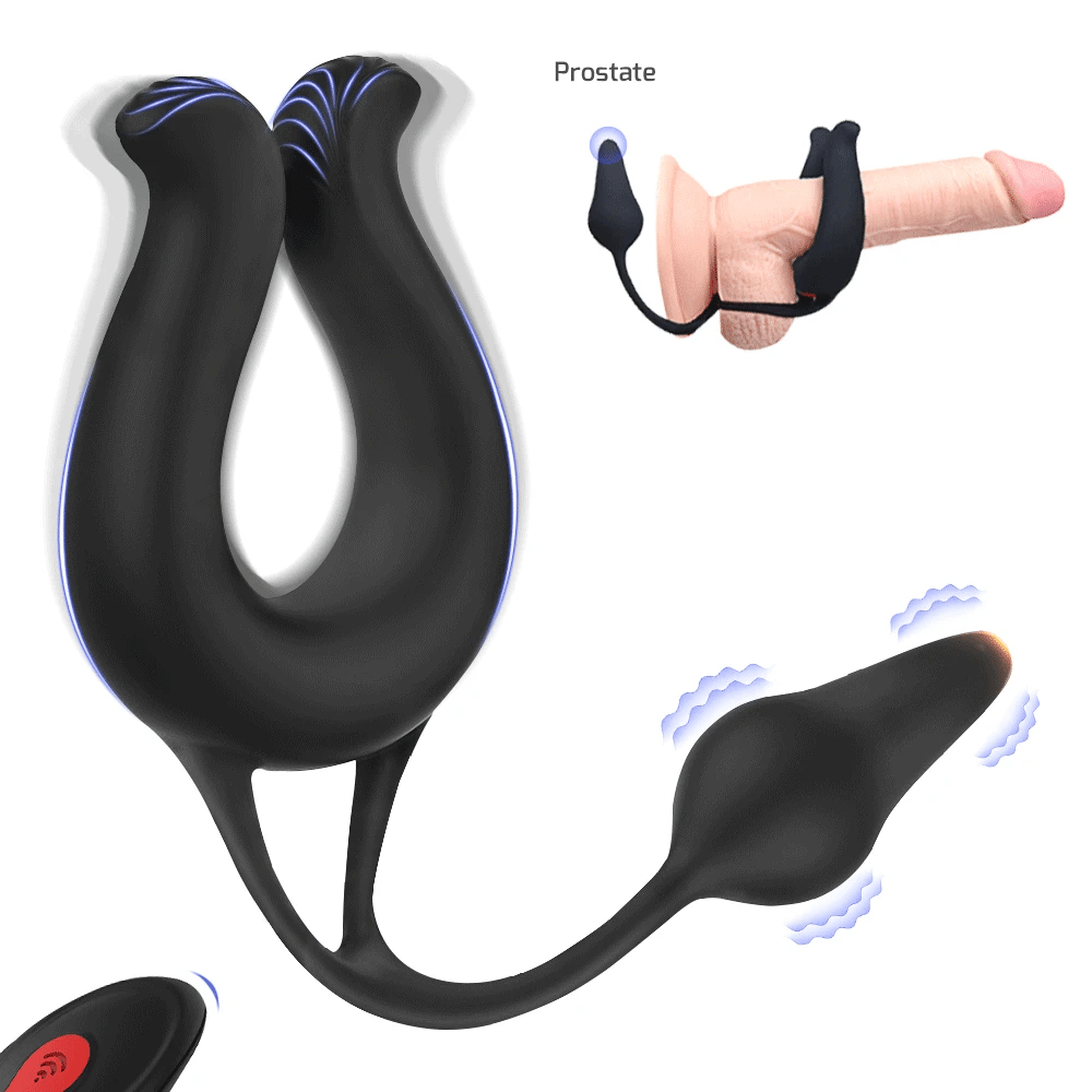 2 in 1 Vibrating Penis Ring with Anal Plug ( With/Without Remote Contr Pumpy Joy 2 in 1 Vibrating Penis Ring with Anal Plug ( With/Without Remote Contr Pumpy Joy