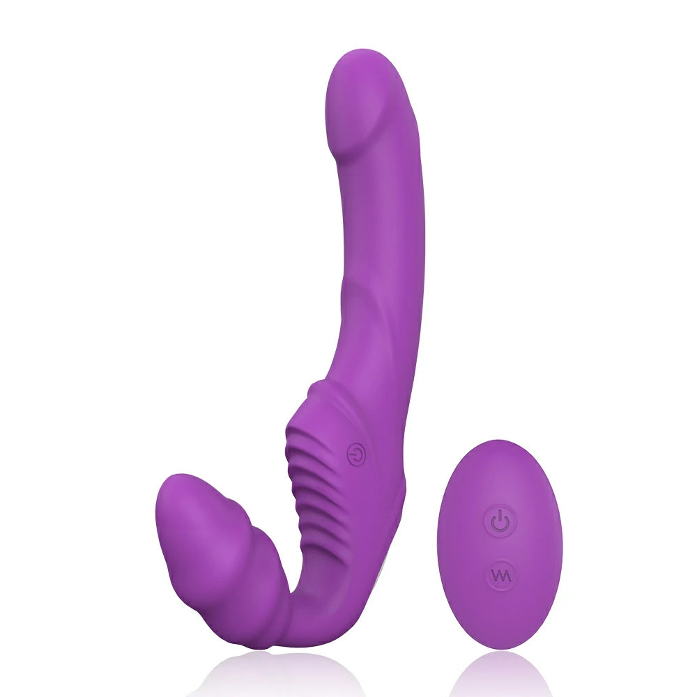 Strapless Strap-On G-Spot Dildo Vibrator for Lesbian Pumpy Joy Strapless Strap-On G-Spot Dildo Vibrator for Lesbian Pumpy Joy
