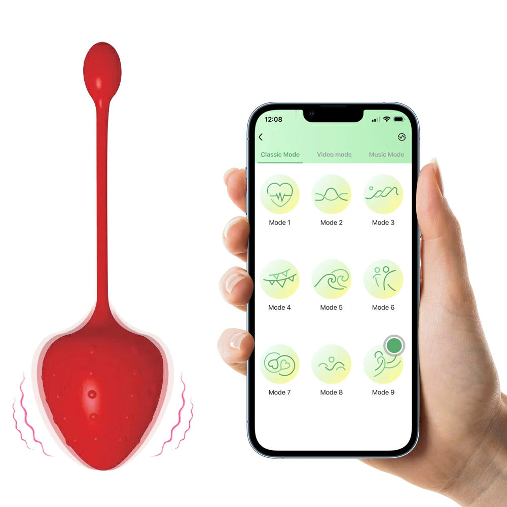 Sweet Strawberry - APP Control Kegel Vibrator Egg Adult toy Pumpy Joy Sweet Strawberry - APP Control Kegel Vibrator Egg Adult toy Pumpy Joy