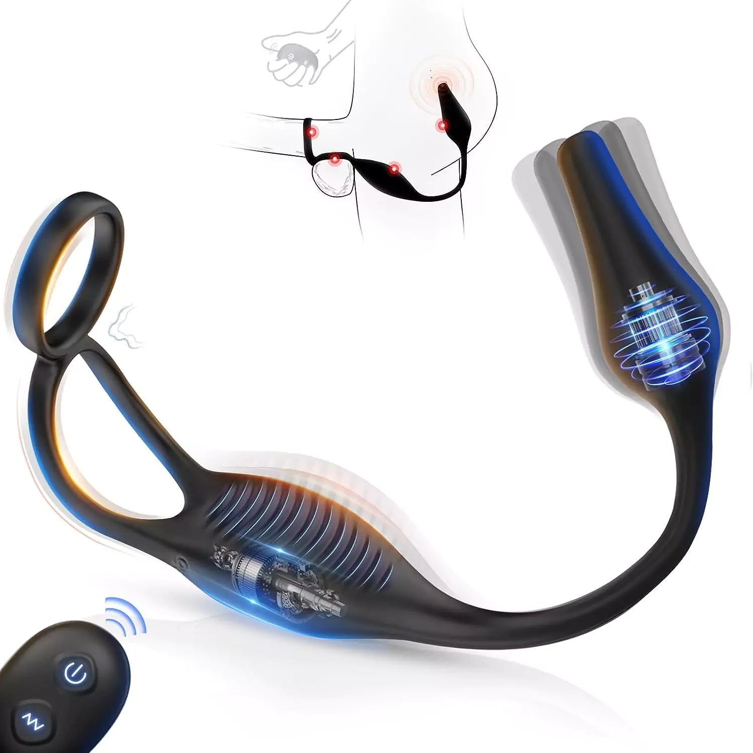 Vibrating Cock Ring Prostate Massager - 4 in 1 Couple Joy Pumpy Joy Vibrating Cock Ring Prostate Massager - 4 in 1 Couple Joy Pumpy Joy