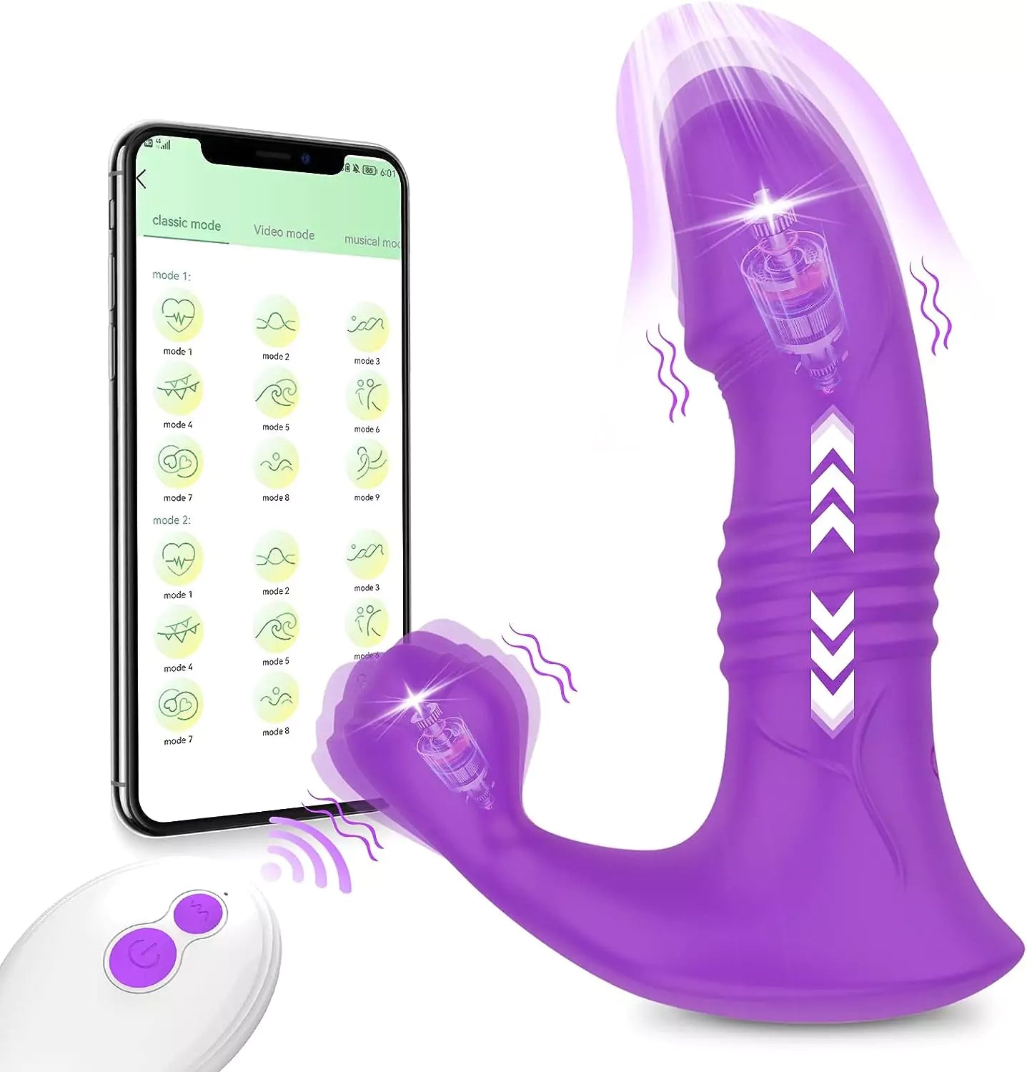 App Control Thrusting Dildo & Clitoral Stimulation Pumpy Joy App Control Thrusting Dildo & Clitoral Stimulation Pumpy Joy