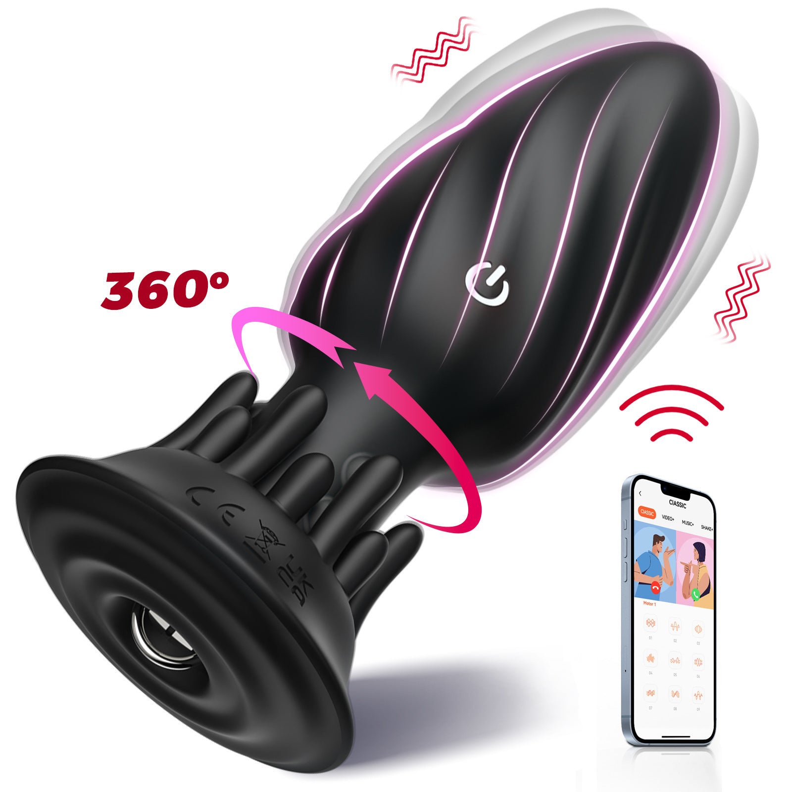 Rimming Rotating Anal Plug 9 Modes Waterproof Quiet APP Controlled Pumpy Joy Rimming Rotating Anal Plug 9 Modes Waterproof Quiet APP Controlled Pumpy Joy