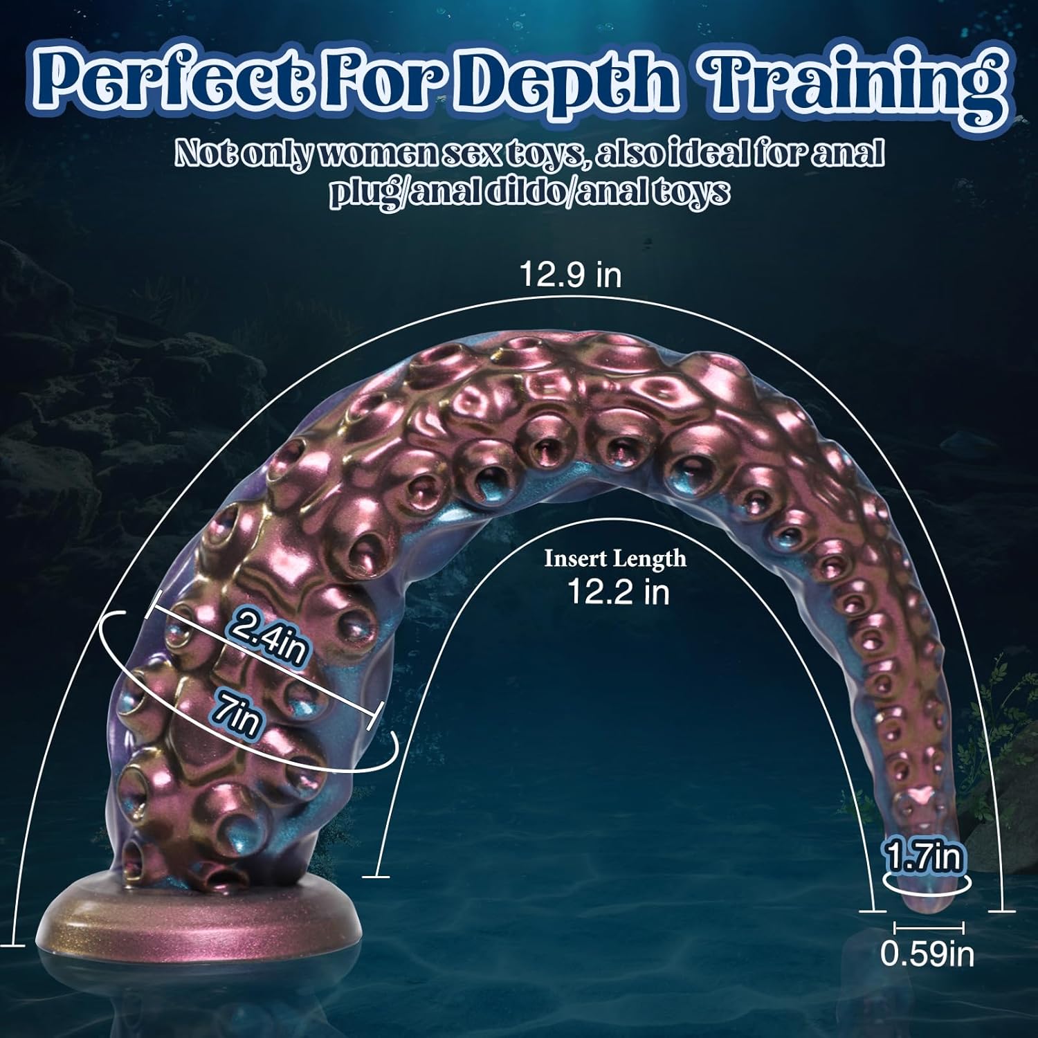 12.2“ Tentacle Dildo Toy Realistic Dildo with Suction Cup Giant Monster Silicone Dildo Plug Prostate Massager with Luminous Version