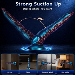 10-Inch Wiggling Tentacle Dildo: Dynamic Wave Motion & P-Spot Prostate Massager with Strong Suction