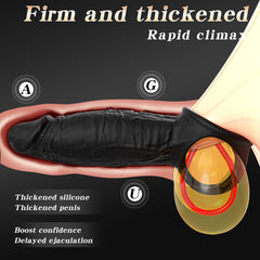 app control vibro black penis sleeve & cock ring comfortable wearing lock the pleasure