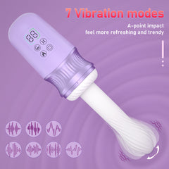 Realistic Thrusting Vibrator with Heating Dildo elegant purple
