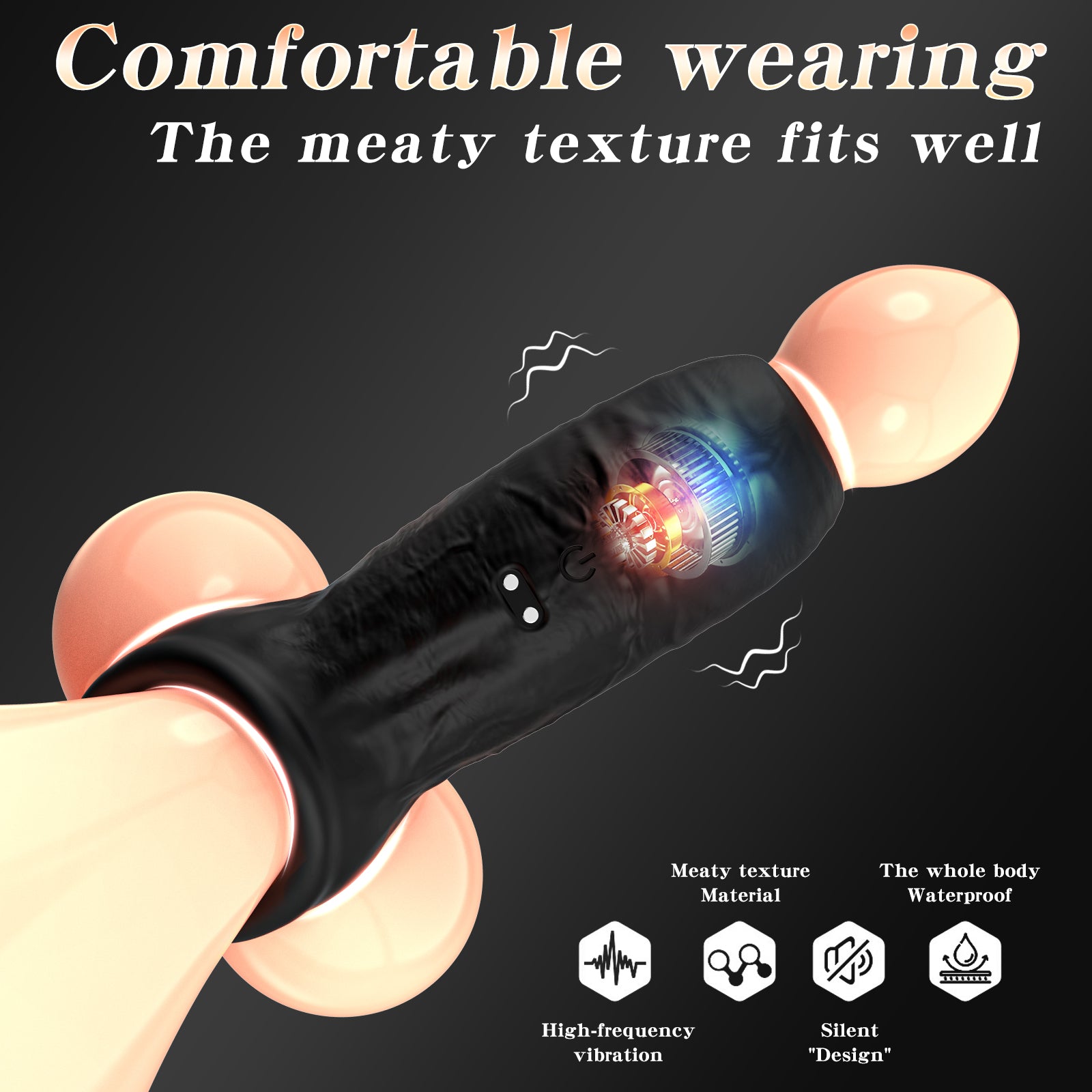 app control vibrating black penis sleeve & cock ring comfortable weari Pumpy Joy app control vibrating black penis sleeve & cock ring comfortable weari Pumpy Joy