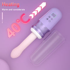 Realistic Thrusting Vibrator with Heating Dildo elegant purple