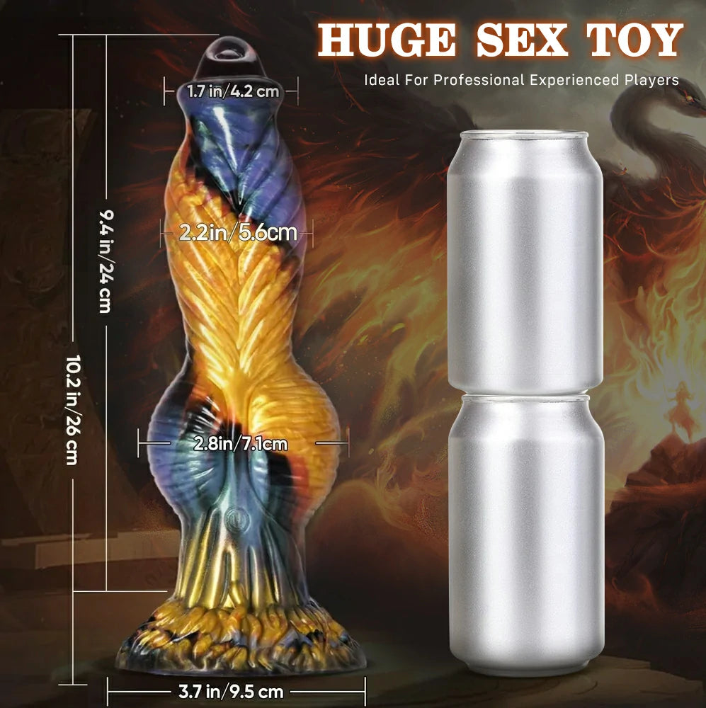 Phoenix Animal Texture 7 Thrusting Vibrating Big Sucker Monster Dildo 10.23 Inch