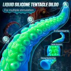 12.2“ Tentacle Dildo Toy Realistic Dildo with Suction Cup Giant Monster Silicone Dildo Plug Prostate Massager with Luminous Version