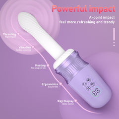 Realistic Thrusting Vibrator with Heating Dildo elegant purple