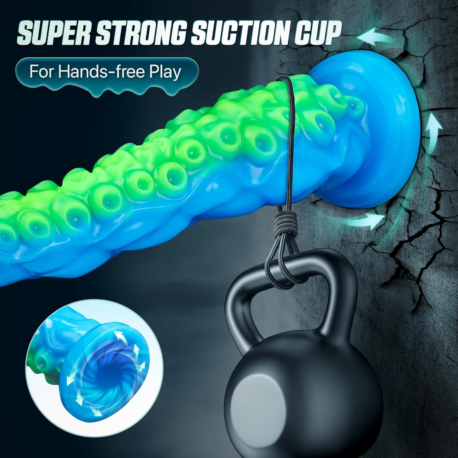 12.2“ Tentacle Dildo Toy Realistic Dildo with Suction Cup Giant Monster Silicone Dildo Plug Prostate Massager with Luminous Version