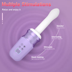 Realistic Thrusting Vibrator with Heating Dildo elegant purple