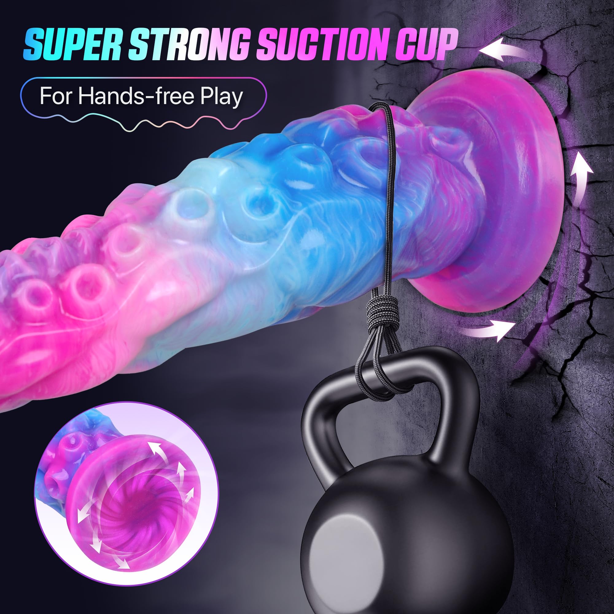 12.2“ Tentacle Dildo Toy Realistic Dildo with Suction Cup Giant Monster Silicone Dildo Plug Prostate Massager with Luminous Version