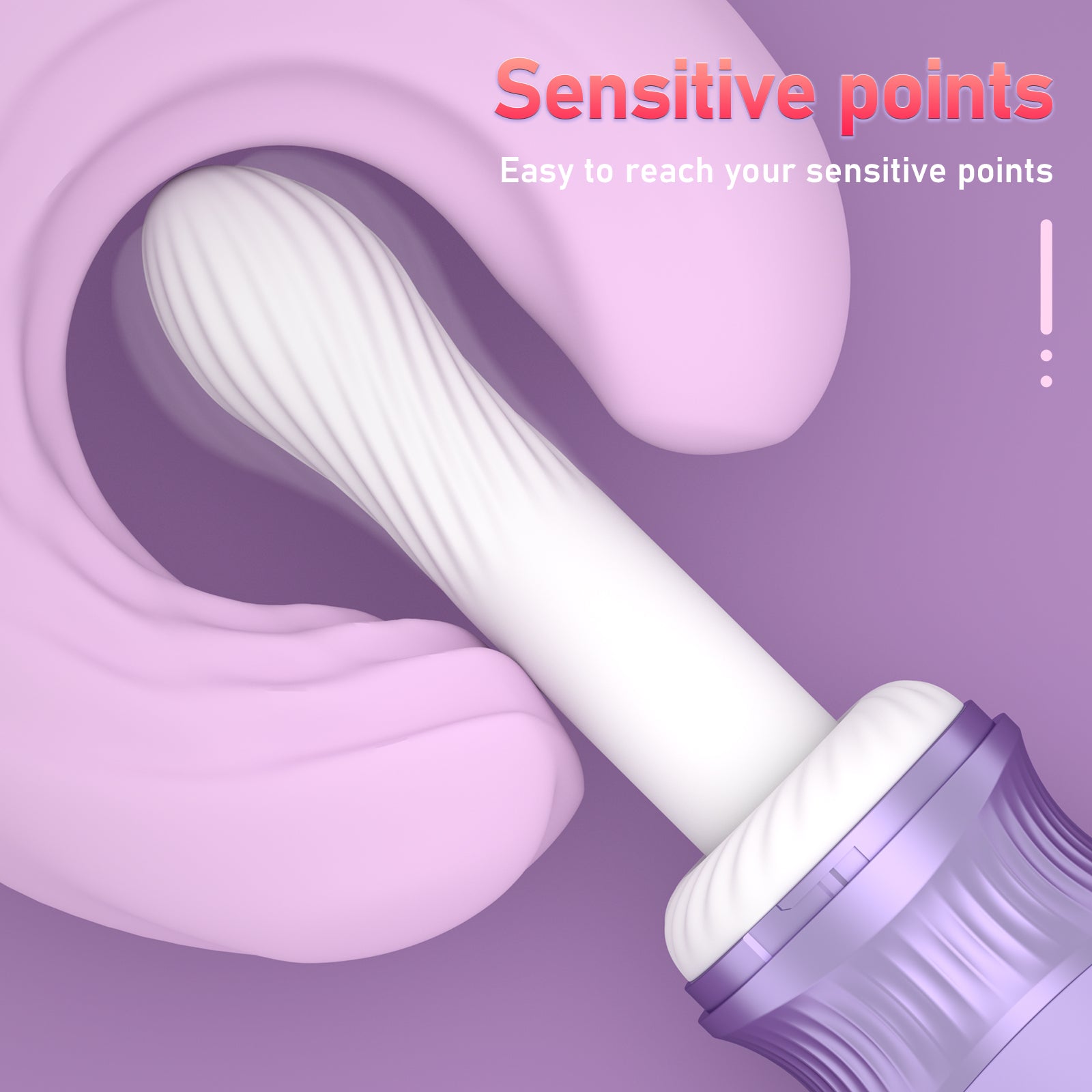 Realistic Thrusting Vibrator with Heating Dildo elegant purple