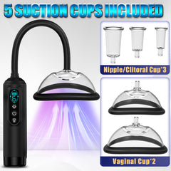 Advanced Vacuum Suction Cup System with LCD Display Nipple & Pussy Sucking