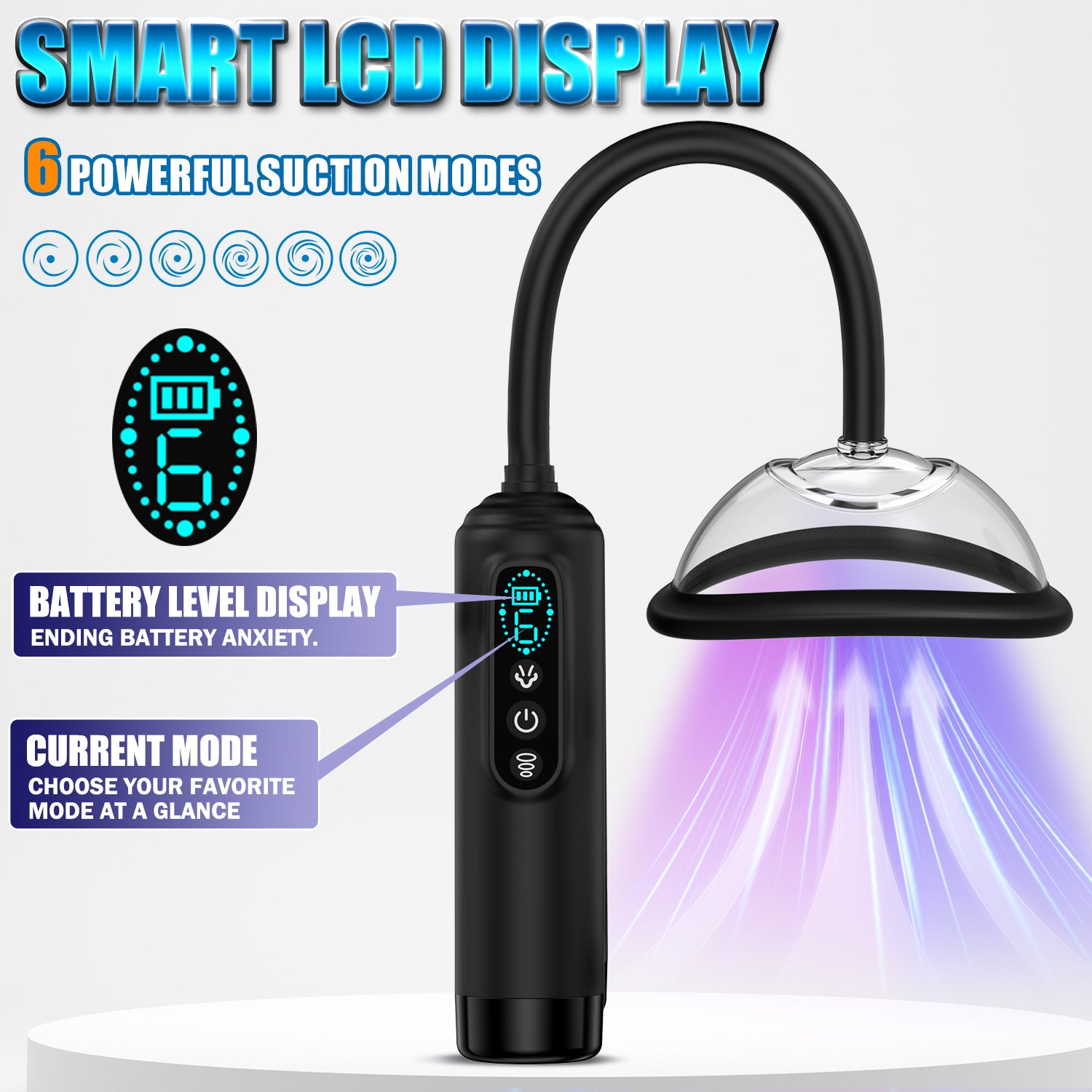 Advanced Vacuum Suction Cup System with LCD Display Nipple & Pussy Sucking