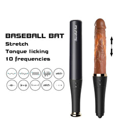 Baseball Bat - Realistic Thrusting Heating Dildo Anal Plug