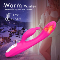 G-Spot Rabbit Vibrator with Heating Function and Bunny Ears for Clitoris G-spot Stimulation