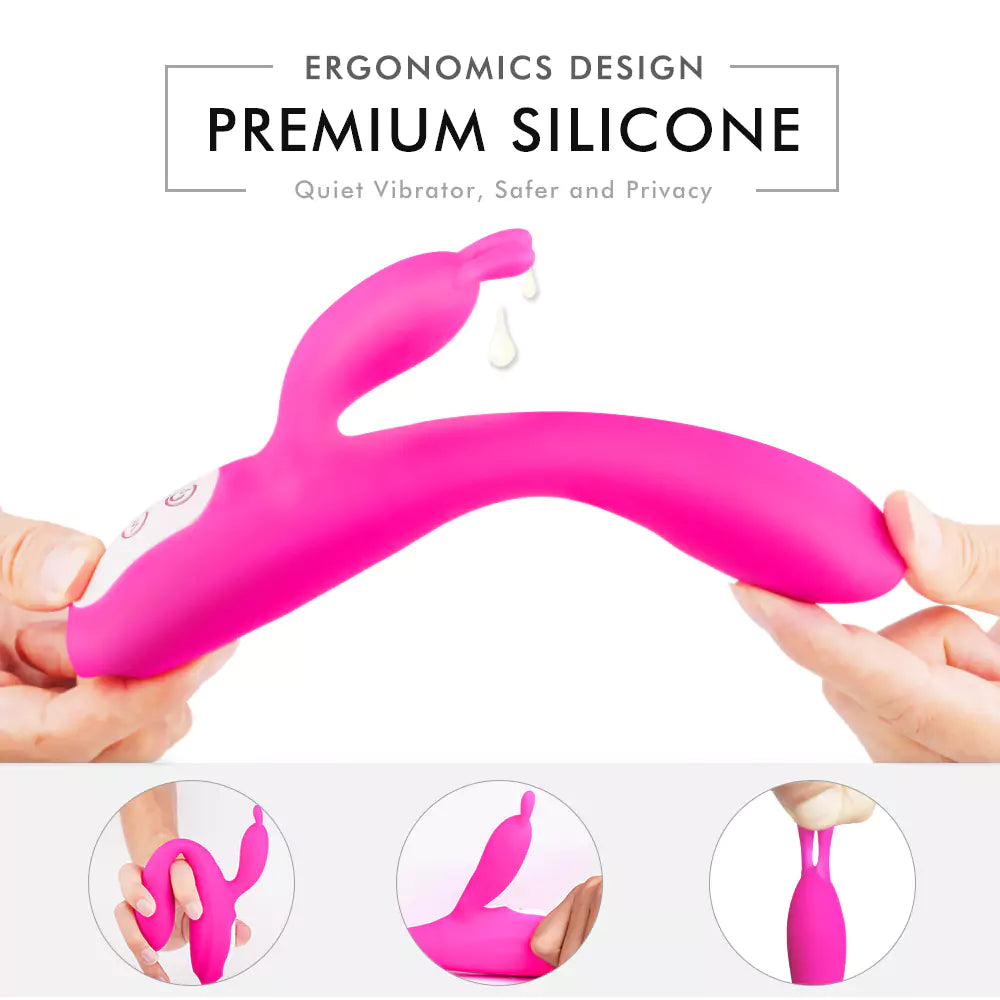G-Spot Rabbit Vibrator with Heating Function and Bunny Ears for Clitor Pumpy Joy G-Spot Rabbit Vibrator with Heating Function and Bunny Ears for Clitor Pumpy Joy