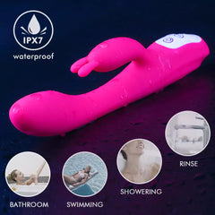 G-Spot Rabbit Vibrator with Heating Function and Bunny Ears for Clitoris G-spot Stimulation
