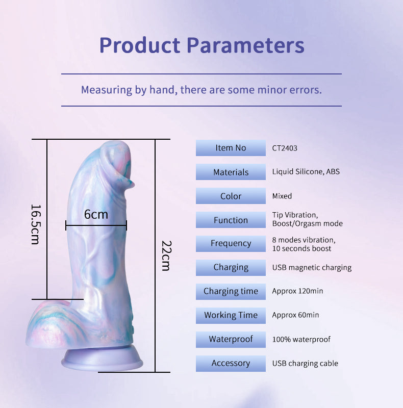 8.6inch Colorful Liquid Silicone Monster Fantasy Kinky Dildo