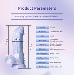 8.6inch Colorful Liquid Silicone Monster Fantasy Kinky Dildo