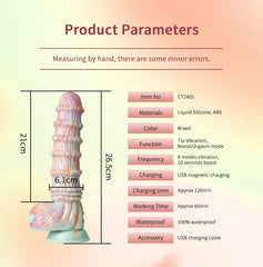 10.4inch Colorful Liquid Silicone Monster Fantasy Kinky Dildo