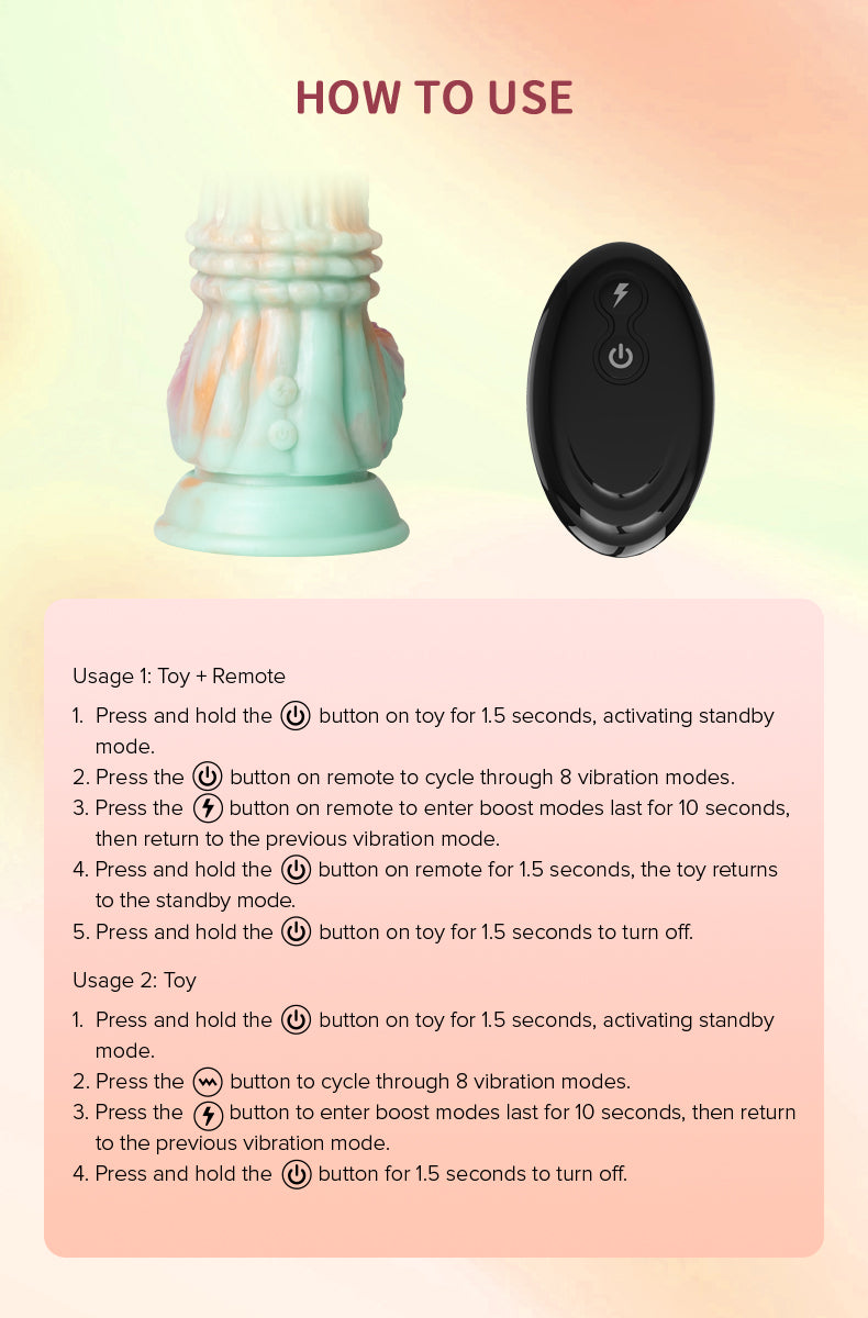 10.4inch Colorful Liquid Silicone Monster Fantasy Kinky Dildo