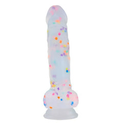 Transparent Silicone Dildo with Colored Spots 8.07 Inch