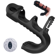 Lucifer - Dual Motor Semi-enclosed Sleeve & Glans Massage Couple Toy