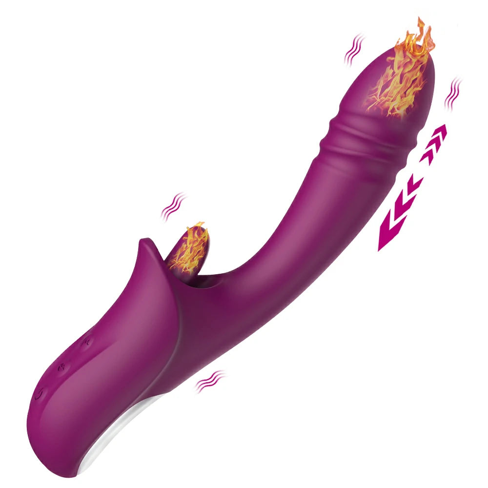Dual Stimulation Rabbit Vibrator Thursting-Vibrating-Heating Pumpy Joy Dual Stimulation Rabbit Vibrator Thursting-Vibrating-Heating Pumpy Joy