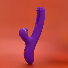 [2026new] Twin Dragon: Realistic Dual Shaft Rabbit Vibrator with DVP Motion & Clit Tapper