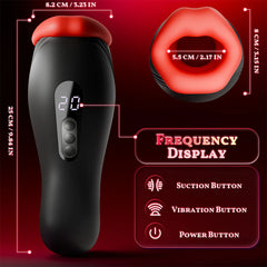 Enchantment Male Masturbator: 9 Vibration Modes & 4 Suction Intensities - Oral Simulation Cup