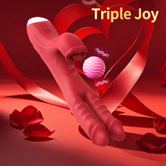 Val -  Dual Dildo Clit Lick Rabbit Toy Multiple Joy