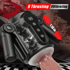BJRobo - Thrusting 9 Vibrations Massage Training and Masturbation 2 IN 1 Adult Toy
