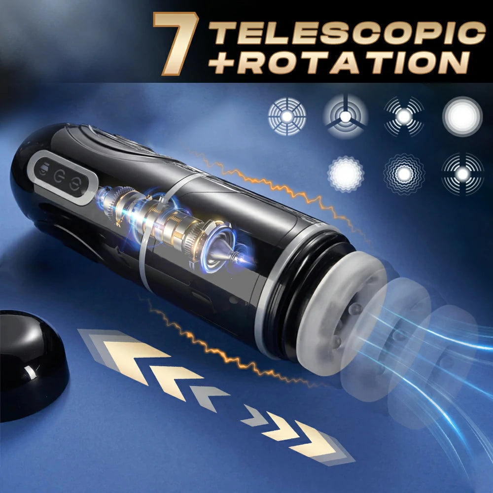ThrustMaster - 7 Thrusting Rotation Male Masturbator with Suction Base Pumpy Joy ThrustMaster - 7 Thrusting Rotation Male Masturbator with Suction Base Pumpy Joy