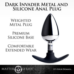 Dark Invader Metal and Silicone Anal Plug