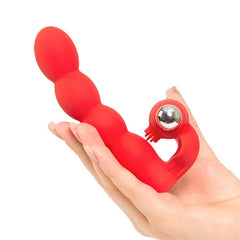 Double penetration ring with clit vibe couple toy