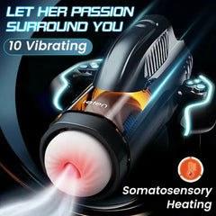 Leten - 10 Vibrating & Sucking Heating Voice Handheld Masturbation Cup