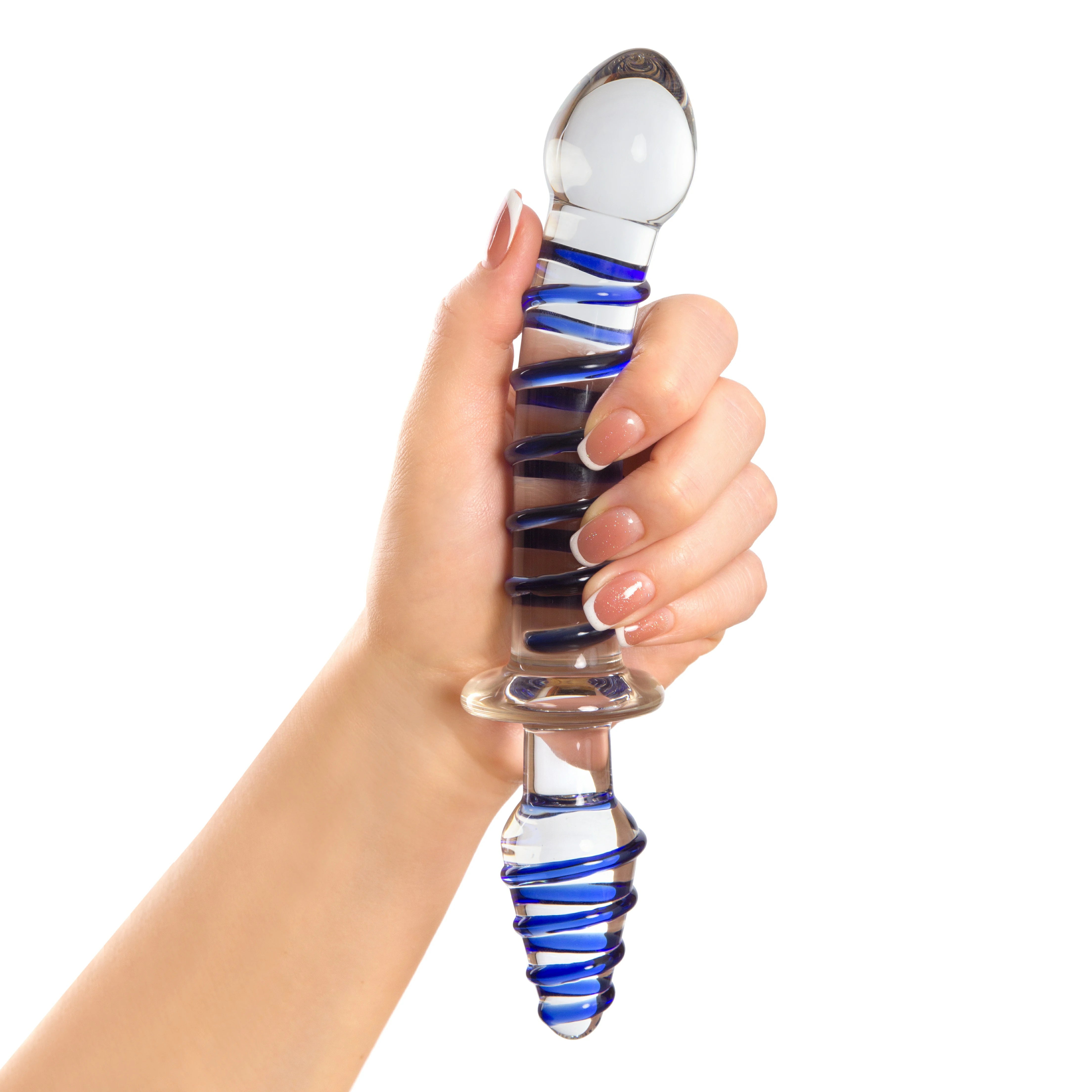 Magic duo swirl cool summer Double ended glass dildo