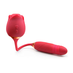 classic sucking and thrusting Dual rose vibrator