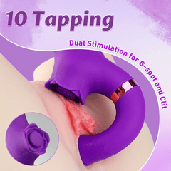 Paradise - 10 Modes of Tapping & Vibrating Stimulation, Strapless Design, Double-ended Remote Control Dildo
