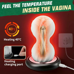 Joyce - Heating & Vibrating Manual Masturbator 3D Textured Vagina Anal Beads