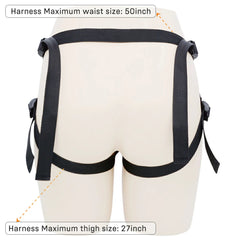 Surf - 2 sizes strap-on black dildo harness set