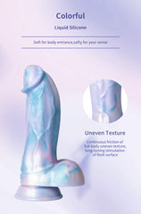 8.6inch Colorful Liquid Silicone Monster Fantasy Kinky Dildo