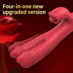 Val -  Dual Dildo Clit Lick Rabbit Toy Multiple Joy