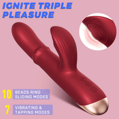 Pearling - Sliding Ring Beads dildo & Tapping Clit Stimulator