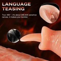 Wish - 9 Vibrating Tongue Licking 3 Thrusting & Swinging Heating Realistic Dildo 8.67 Inch
