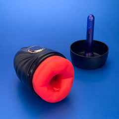 Realistic Mouth Male Masturbator with 104°F Heating & 9 Vibration Modes - Lifelike Oral Stroker for Men with LED Display